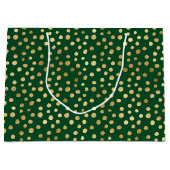 エメラルドと金ゴールドサファリシリーズデザイン11 ラージペーパーバッグ (正面)