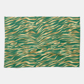 エメラルドと金ゴールドサファリシリーズデザイン2 キッチンタオル (横)