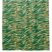 エメラルドと金ゴールドサファリシリーズデザイン2 シャワーカーテン (正面)