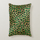 エメラルドと金ゴールドサファリシリーズデザイン8 アクセントクッション (正面(垂直))