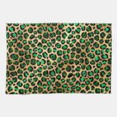 エメラルドと金ゴールドサファリシリーズデザイン8 キッチンタオル (横)