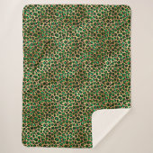 エメラルドと金ゴールドサファリシリーズデザイン8 シェルパブランケット (正面)