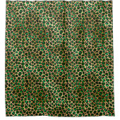 エメラルドと金ゴールドサファリシリーズデザイン8 シャワーカーテン (正面)