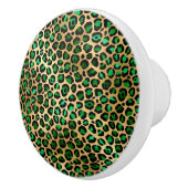 エメラルドと金ゴールドサファリシリーズデザイン8 セラミックノブ (右)