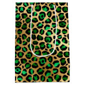 エメラルドと金ゴールドサファリシリーズデザイン8 ミディアムペーパーバッグ (裏面)