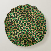 エメラルドと金ゴールドサファリシリーズデザイン8 ラウンドクッション (裏面)