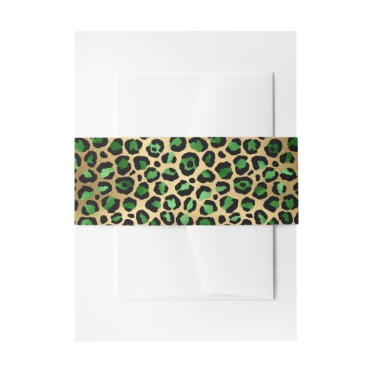 エメラルドと金ゴールドサファリシリーズデザイン8 招待状ベリーバンド (正面例)