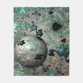 エメラルドと金ゴールドマンデルブトとスフィア毛布 フリースブランケット (正面)