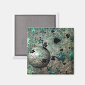 エメラルドと金ゴールドマンデルブトと球体マグネット マグネット (正面/裏面)