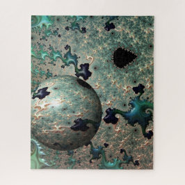 エメラルドと金ゴールドマンデルブロットと球体パズル ジグソーパズル