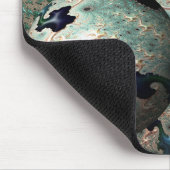 エメラルドと金ゴールドマンデルブロットと球体 マウスパッド (コーナー)