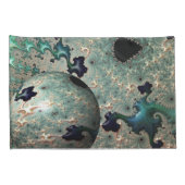 エメラルドと金ゴールドマンデルブロットと球体 枕カバー (裏面-右)