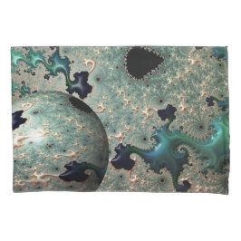 エメラルドと金ゴールドマンデルブロットと球体 枕カバー