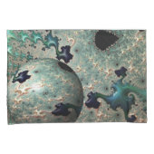 エメラルドと金ゴールドマンデルブロットと球体 枕カバー (正面右)