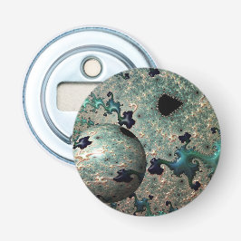 エメラルドと金ゴールドマンデルブロットと球体 栓抜き