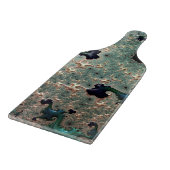 エメラルドと金ゴールドマンデルブロットの切り盤 カッティングボード (角)