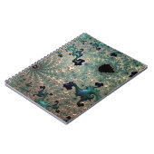 エメラルドと金ゴールドマンデルブロットスパイラルノート ノートブック (左側)