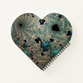 エメラルドと金ゴールドマンデルブローハートスパイラルノート ノートブック (裏面)