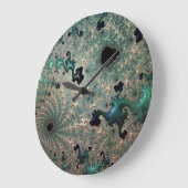 エメラルドと金ゴールドマンデルブロー丸時計 ラージ壁時計 (傾斜)