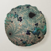 エメラルドと金ゴールドマンデルブロー ラウンドクッション (裏面)