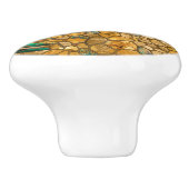 エメラルドと金ゴールド細胞モザイク抽象芸術 セラミックノブ (側面)