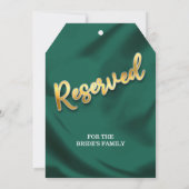 エメラルドと金ゴールド結婚の指定席大ラベル (裏面)