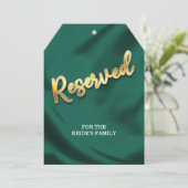 エメラルドと金ゴールド結婚の指定席大ラベル (スタンド正面)