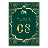 エメラルドと金ゴールド象インディアン結婚ズ テーブルナンバー (裏面)