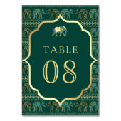 エメラルドと金ゴールド象インディアン結婚ズ テーブルナンバー (正面)