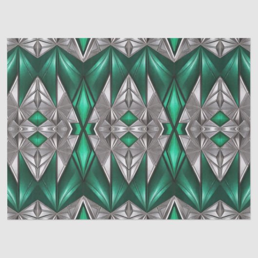 エメラルドと銀パタモダンーンの切り離し 薄葉紙 (正面)