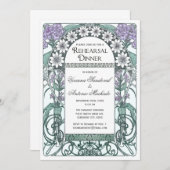 エメラルドのすみれ色の庭のリハーサルの夕食の招待状 招待状 (正面/裏面)