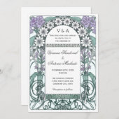 エメラルドのすみれ色の庭園の結婚式の招待状 招待状 (正面/裏面)