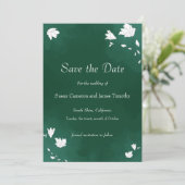 エメラルドのウェディング・ウォーターカラー花のSave the Date セーブザデート (スタンド正面)