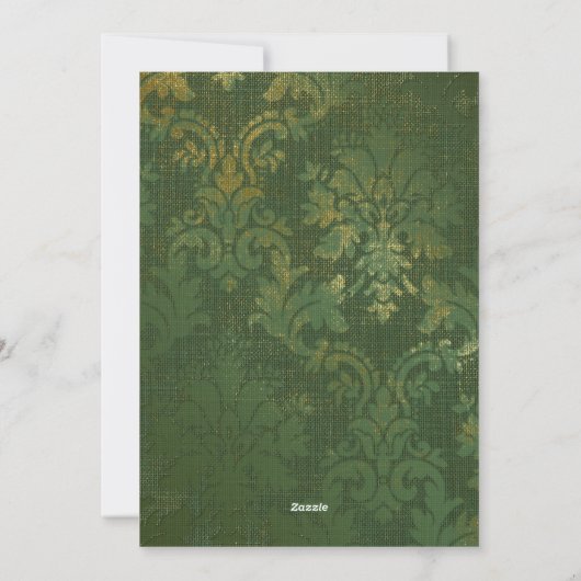 エメラルドのクリスマスドレープのダマスク家族の写真 シーズンカード (裏面)