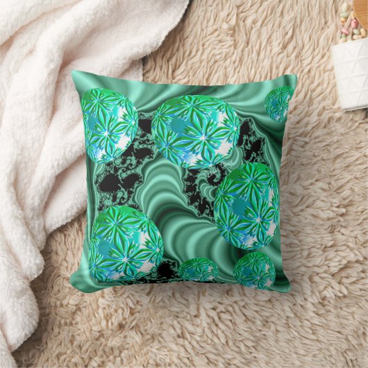 エメラルドのサテンの夢-抽象的なアイルランドの装飾用クッション クッション (ブランケット)