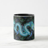 エメラルドのスケールの青いドラゴン マグカップ (中央)