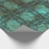 エメラルドのターコイズのケルト結び目模様のギフト用包装紙 ラッピングペーパー (角)