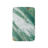 エメラルドのヒスイの緑金ゴールドのアクセントを置かれた色彩の鮮やかな大理石 バスマット (正面縦)