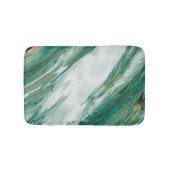 エメラルドのヒスイの緑金ゴールドのアクセントを置かれた色彩の鮮やかな大理石 バスマット (正面)
