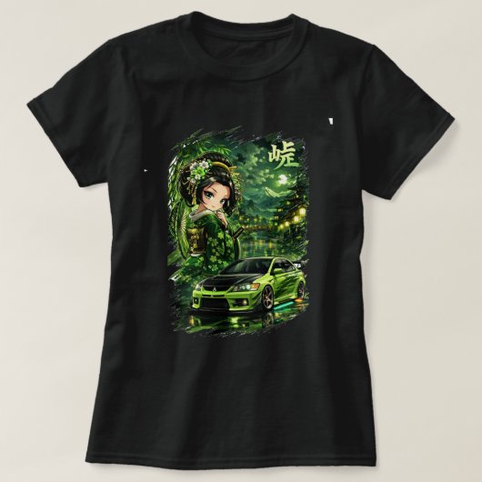 エメラルドのミッドナイト峠 tee tシャツ (デザイン正面)