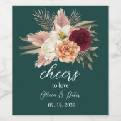 エメラルドのレーベル結婚を愛する応援 ワインラベル (シングルラベル)