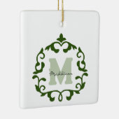 エメラルドの名前とイニシャル記念 セラミックオーナメント (右)