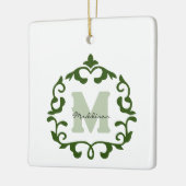 エメラルドの名前とイニシャル記念 セラミックオーナメント (左)