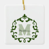 エメラルドの名前とイニシャル記念 セラミックオーナメント (正面)