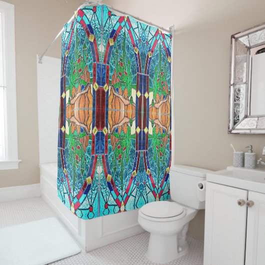 エメラルドの城オズの魔法使いStainglass シャワーカーテン (インサイチュ)