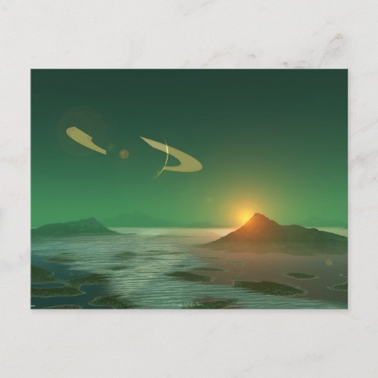 エメラルドの夕日 ポストカード (正面)