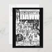 エメラルドの夜明けのカバー、白黒 ポストカード (正面/裏面)