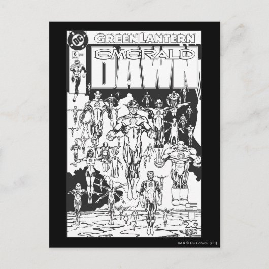 エメラルドの夜明けのカバー、白黒 ポストカード (正面)