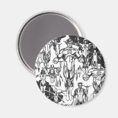 エメラルドの夜明けのカバー、白黒 マグネット (正面/裏面)