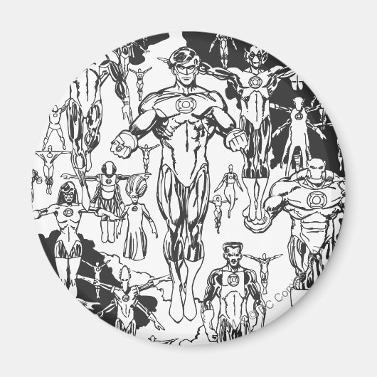 エメラルドの夜明けのカバー、白黒 マグネット (正面)